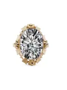 Inel Vintage bijuterii Zircon Aur galben 14K vrc043y